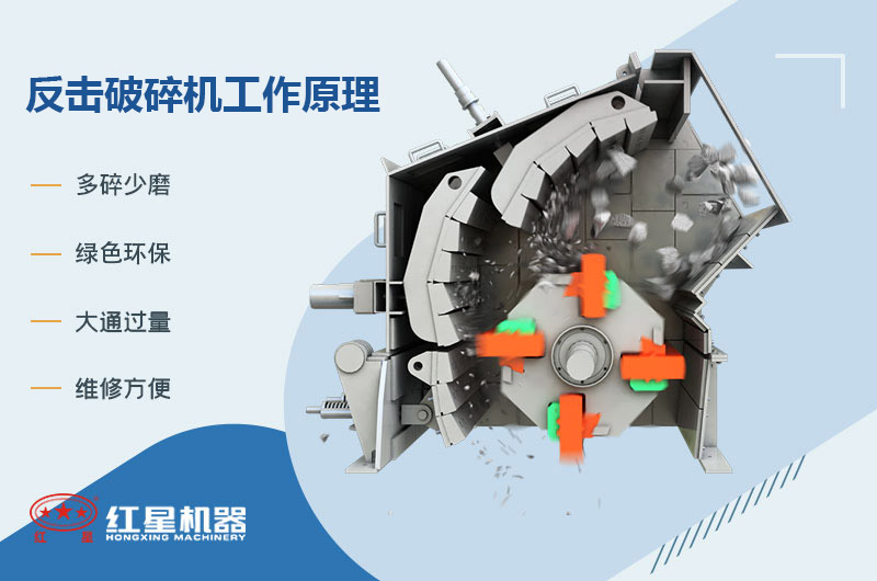 臥式反擊破碎機工作原理圖