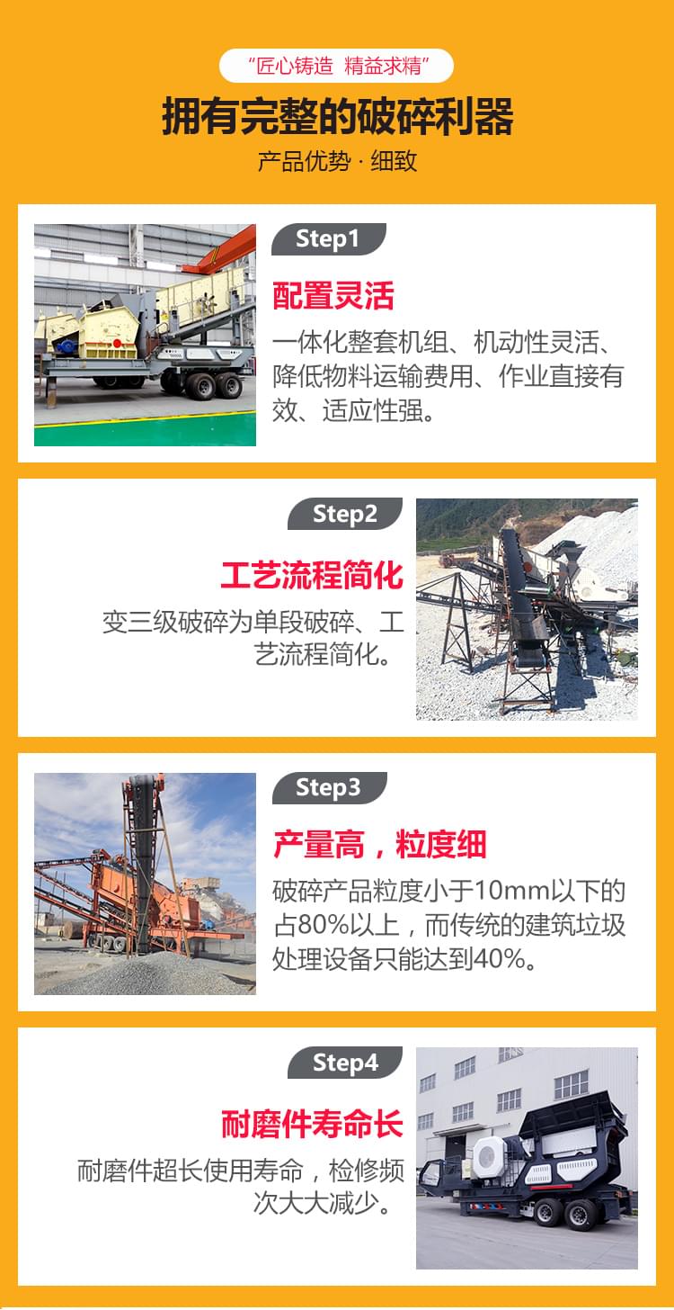 輪胎式車載移動打石機破碎優(yōu)勢圖